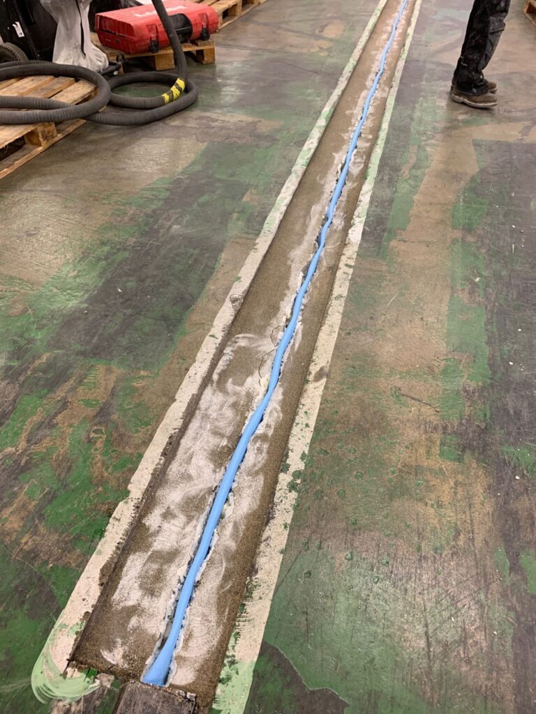 Höjder slipas in mot befintligt betonggolv