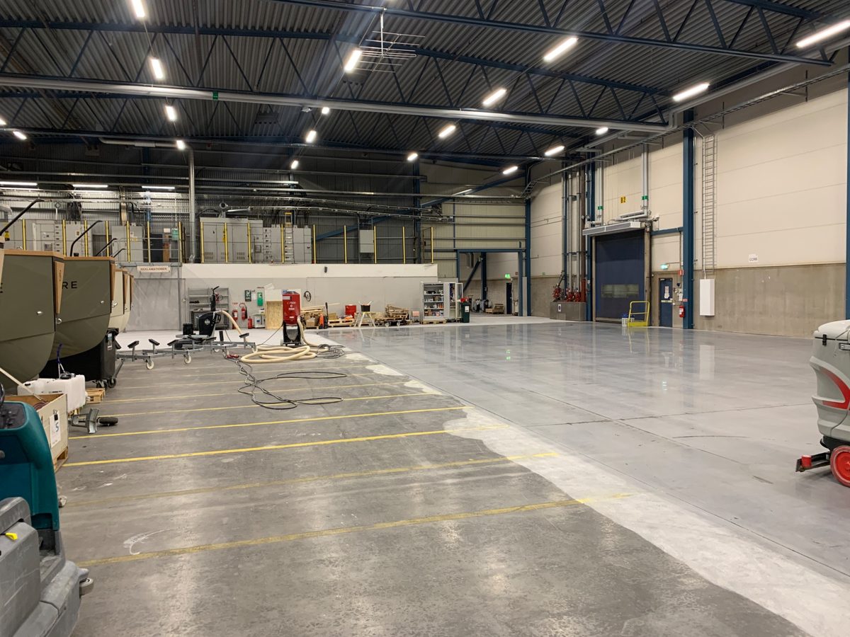 Renovering, finslipning och polering av hårdbetong hos X Shore i Nyköping
